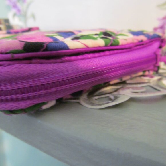 Vera Bradley Turnlock Wallet Zip Around ~ RFID Blocking ~ Flower Garden Pattern - Picture 7 of 13